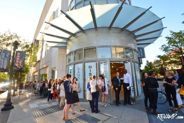 Lines wrapped around the block at Mazza Gallerie on Tuesday night, as hundreds waited for their chance to gain access to the Fall 2012 District Sample Sale.